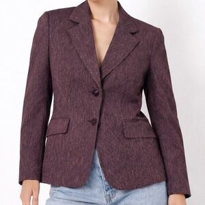 Doncaster Blazer Womens 8 Textured Two Button Lined Suit Jacket Timeless New